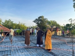 Thi công đổ sàn tầng 1 Văn phòng BTS Phật giáo huyện